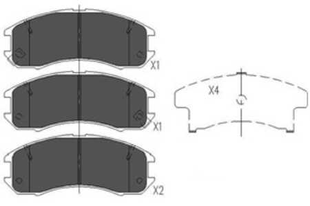 Bromsbeläggsats, Bakaxel, Framaxel, mazda 626 iii, 626 coupé iii, 626 hatchback iii, 626 station wagon iii, 3401278, AY040MA002