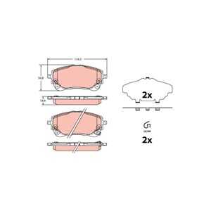 Bromsbeläggsats, Bakaxel, Framaxel, toyota corolla halvkombi, corolla kombi, corolla sedan, yaris cross, 04465-02470, GA5019