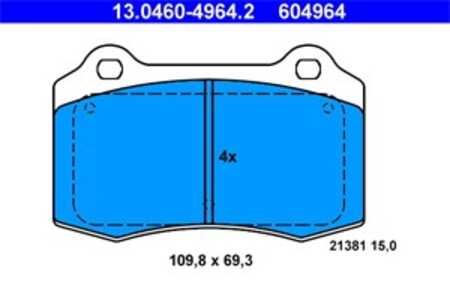 Bromsbeläggsats, Bakaxel, Framaxel, citroën,ds,jaguar,jeep,peugeot,seat,volvo, 0 6800 3610AA, 0 6800 3610AB, 0 6803 4993AA, 0 6