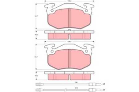 Bromsbeläggsats, Bakaxel, Framaxel, citroën bx, bx break, 16 172 474 80, 6000008304, 7701170172, 95 589 273, 95 624 484, E 172 