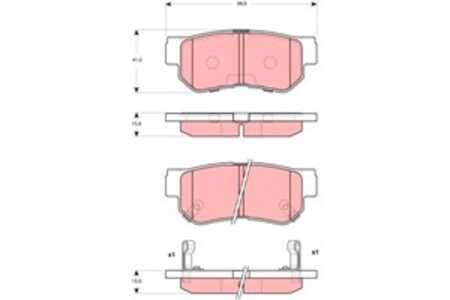 Bromsbeläggsats, Bakaxel, Framaxel, honda civic sedan ix, hyundai grandeur, matrix, santa fé i, santa fé skåp/suv i, kia magent