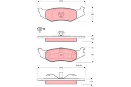 Bromsbeläggsats, Bakaxel, Framaxel, chrysler,dodge,plymouth, 0000K04728146, 05011762AA, 05080896AA, 4383883, 4423667, 4773265, 