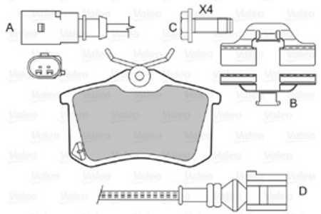 Bromsbeläggsats, Bakaxel, Framaxel, audi,citroën,ds,nissan,opel,peugeot,renault,seat,skoda,vw, 1607083280, 1609252880, 16168726