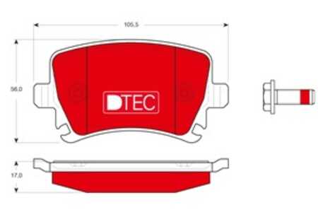 Bromsbeläggsats, Bakaxel, audi,seat,skoda,vw, 1K0 698 451 B, 1K0 698 451 D, 1K0 698 451 E, 1K0 698 451 F, 1K0 698 451 G, 1K0 69