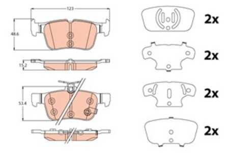 Bromsbeläggsats, Bakaxel, ford galaxy iii, kuga ii, mondeo halvkombi v, mondeo sedan v, mondeo turnier v, s-max, 5341207, DG9C-