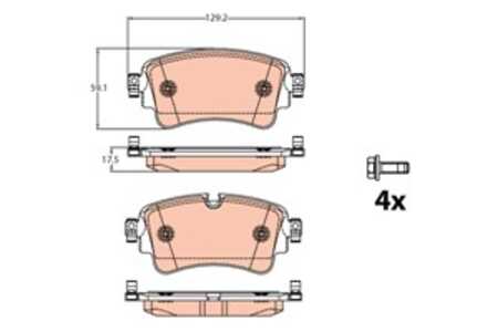 Bromsbeläggsats, Bakaxel, audi, 8W0 698 451 F, 8W0 698 451 G, 8W0 698 451 H, 8W0 698 451 J, 8W0 698 451 K, 8W0 698 451 L, 8W0 6