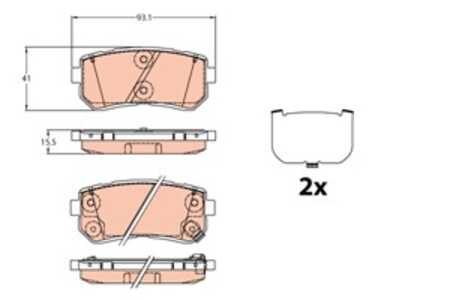 Bromsbeläggsats, Bakaxel, hyundai ix35, tucson, tucson skåp/suv, kia sportage iv, sportage van iv, 58302-D7A00