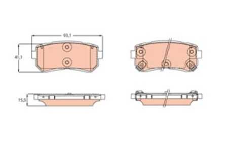 Bromsbeläggsats, Bakaxel, hyundai creta, ix20, kona, kona skåp/suv, sonata vii, 58302-1KA30, 58302-M0A00, 58302-M0A10