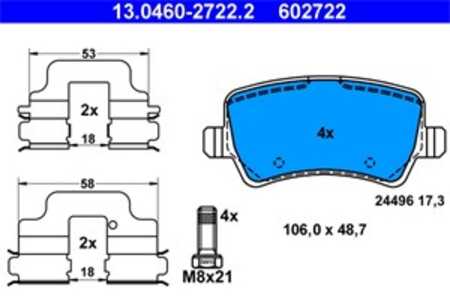 Bromsbeläggsats, Bakaxel, ford,land rover,volvo, 1426144, 1439866, 1459450, 1503969, 1752093, 30671575, 30742516, 30794555, 313