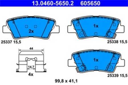 Bromsbeläggsats, Bakaxel, hyundai,kia, 48413350B0, 58302-1RA30, 58302-1WA35, 58302-2VA50, 58302-3XA30, 58302-3ZA10, 58302-3ZA16