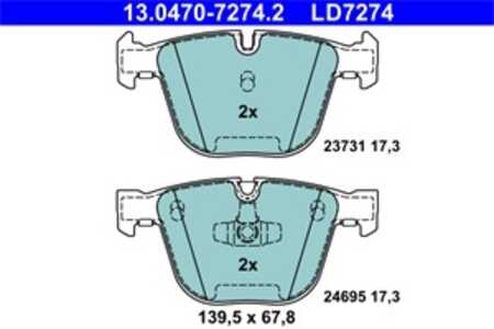 Bromsbeläggsats, Bakaxel, bmw 5 gran turismo [f07], 7 [f01, f02, f03, f04], 34 21 6 775 342, 34 21 6 790 966