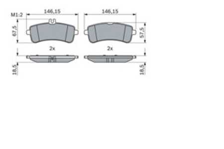 Bromsbeläggsats, Bakaxel, mercedes-benz, 000 420 35 02, 006 420 70 20, 007 420 03 20, 008 420 11 20, A 000 420 35 02, A 006 420