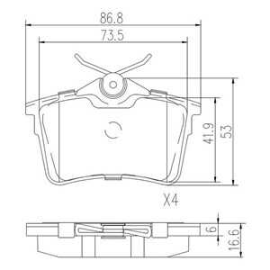 Bromsbeläggsats, Bakaxel, citroën,peugeot, 16 085 204 80, 1608520480, 42.5414, 42.5415, 42.5429, 4254 14, 4254 15, 4254 29