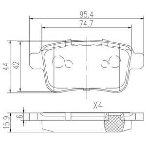 Bromsbeläggsats, Bakaxel, mercedes-benz,renault, 415 421 04 10, 44 06 048 76R, 44 06 062 67R, 77 01 209 869, A 415 421 04 10