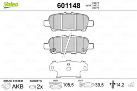 Bromsbeläggsats, Bakaxel, hyundai,infiniti,nissan,renault, 440605435R, D40601BN0A, D4060-1BN0A, D40601GZ0C, D4060-1GZ0C, D40601