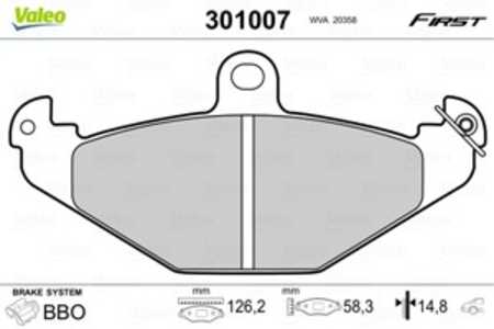 Bromsbeläggsats, Bakaxel, chrysler,opel,renault, 4801726, 6025308186, 7701203124, 7701203633, 7701203726, 7701205015, 93184618