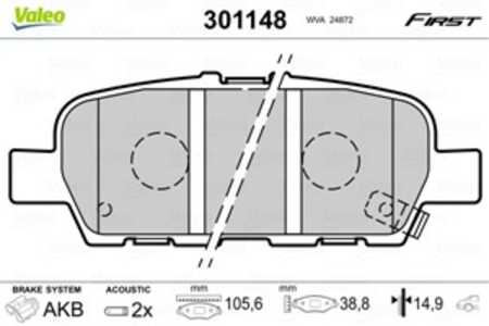 Bromsbeläggsats, Bakaxel, hyundai,infiniti,nissan,renault, 410601408R, 440605435R, D40601BN0A, D4060-1BN0A, D40601GZ0C, D4060-1