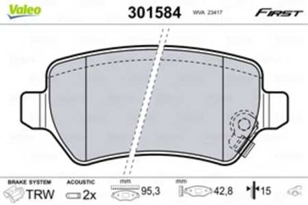 Bromsbeläggsats, Bakaxel, chevrolet,kia,opel,vauxhall, 1605086, 1605122, 1605128, 1605967, 583021PA30, 58302-1PA30, 58302A2A30,