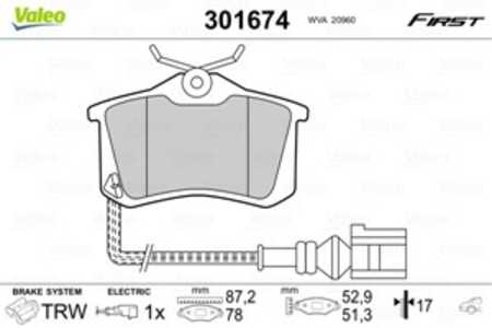 Bromsbeläggsats, Bakaxel, audi,seat,skoda,vw, 1K0698451A, 1K0698451C, 1K0698451J, 5K0698451B, 6Q0698451, 6Q0698451B