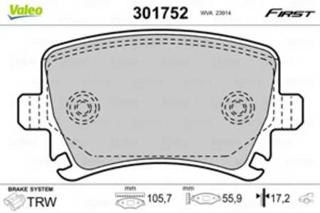 Bromsbeläggsats, Bakaxel, audi,seat,skoda,vw, 1K0698451, 1K0698451B, 1K0698451D, 1K0698451E, 1K0698451F, 1K0698451G, 1K0698451H