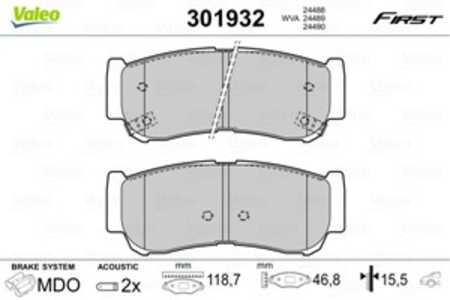 Bromsbeläggsats, Bakaxel, hyundai h-1 / starex buss, h-1 flak/chassi, h-1 skåp, santa fé ii, 583022BA00, 58302-2BA00, 583022BA2