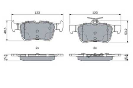 Bromsbeläggsats, Bakaxel, ford galaxy iii, galaxy mk van iii, mondeo halvkombi v, mondeo sedan v, mondeo turnier v, s-max, 5341