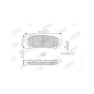 Bromsbeläggsats, Bakaxel, subaru forester, impreza kombi, impreza sedan, 26696FE040, 26696-FE040, 26696FE050, 26696-FE050