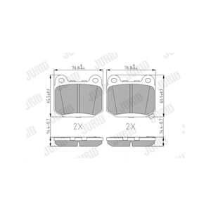 Bromsbeläggsats, Bakaxel, infiniti,mitsubishi,nissan,subaru, 26696FE000, 26696FE001, 26696FE080, 26696FG000, 26696VA000, 44060C