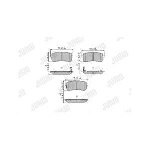 Bromsbeläggsats, Bakaxel, hyundai h-1 travel, kia carnival ii, carnival / grand carnival iii, sorento iii, 583024DE00