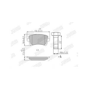 Bromsbeläggsats, Bakaxel, audi,bentley, 3W0698451, 4B3698451, 4B3698451A, 4E4698451, 4E4698451A, 4F0698451, 4F0698451C, 4F06984