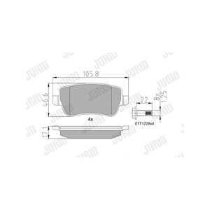 Bromsbeläggsats, Bakaxel, fiat croma, croma skåp / kombi, 77363607, 77363610, 77364168, 77364169