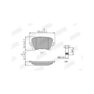 Bromsbeläggsats, Bakaxel, audi,seat,vw, 1K0698451D, 1K0698451L, 3AA698451, 3AA698451A, 3C0 698 451 E, 3C0698451E, 3C0698451F, 5