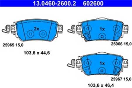 Bromsbeläggsats, Bakaxel, nissan leaf, qashqai suv ii, qashqai van ii, x-trail iii, x-trail van, renault kadjar, koleos ii, 44 