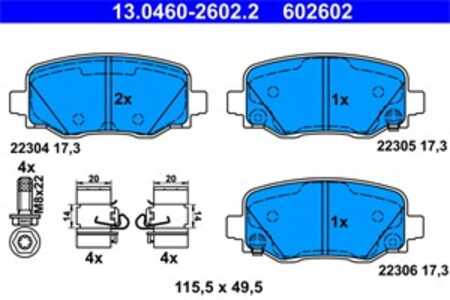 Bromsbeläggsats, Bakaxel, fiat 500x, jeep renegade suv, 77367145, 77367417