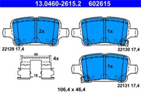 Bromsbeläggsats, Bakaxel, chevrolet,opel,vauxhall, 13517515, 39037199