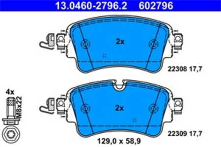 Bromsbeläggsats, Bakaxel, vw,audi, 4N0 698 451, 80A 698 451 B, 8W0 698 451 F, 8W0 698 451 G, 8W0 698 451 H, 8W0 698 451 J, 8W0 