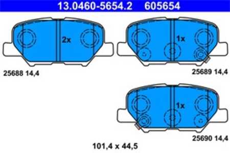 Bromsbeläggsats, Bakaxel, citroën,mazda,mitsubishi,peugeot, 4605A998, 4605B071, GHY9-26-48Z, GHY9-26-48ZA, GHY9-26-48ZB, GHY9-2