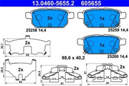 Bromsbeläggsats, Bakaxel, suzuki s-cross, swift iv, sx4 s-cross, vitara, 55800-61M00, 55800-61M01, 55800-61M02, 55800-68L00, 55