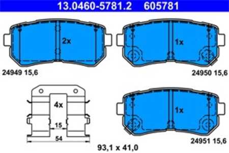 Bromsbeläggsats, Bakaxel, hyundai ix20, kona, kona skåp/suv, tucson, kia picanto ii, soul ii, 58302-1KA30, 58302-1YA30, 58302-1