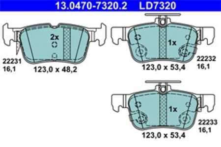 Bromsbeläggsats, Bakaxel, ford,ford usa, 5302023, 5333787, 5333798, 5341207, DG9C-2M007-BB, DG9C-2M007-CB, DG9C-2M007-DB, DG9C-