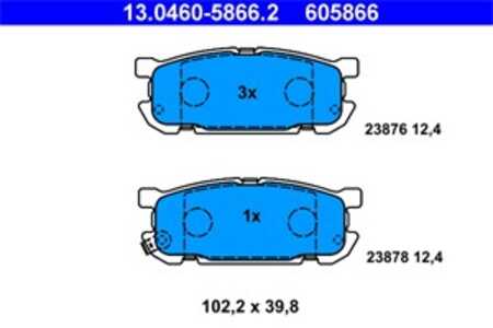 Bromsbeläggsats, Bakaxel, mazda mx-5 ii, N0Y9-26-43ZA, N0Y9-26-43ZB