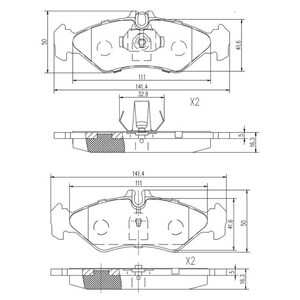 Bromsbeläggsats, Bakaxel, mercedes-benz,vw, 002 420 38 20, 002 420 56 20, 002 420 69 20, 003 420 64 20, 004 420 56 20, 2D0 698 