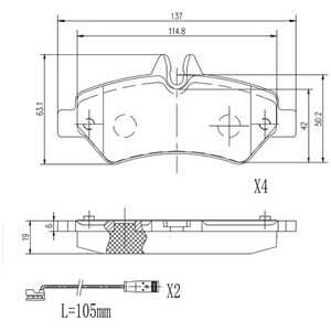 Bromsbeläggsats, Bakaxel, mercedes-benz, 004 420 69 20, 0044206920S1, 0084205120S1, A 004 420 69 20