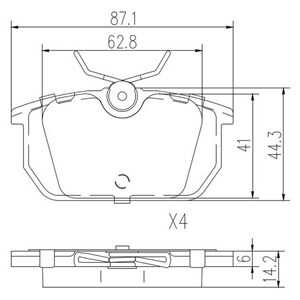 Bromsbeläggsats, Bakaxel, alfa romeo,audi,fiat,lancia, 0000005951681, 0000060765010, 0005983919, 0009950713, 0009950714, 006076