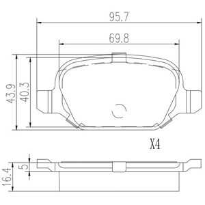 Bromsbeläggsats, Bakaxel, alfa romeo 147, 156, 156 sportwagon, gt, fiat linea, lancia lybra, lybra sw, 77362275, 77362276, 7736