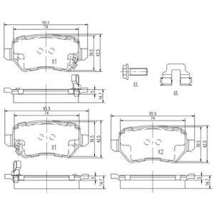 Bromsbeläggsats, Bakaxel, chevrolet,kia,opel,vauxhall, 16 05 122, 16 05 233, 16 05 625, 16 05 995, 1605 086, 1605 967, 58302-1P