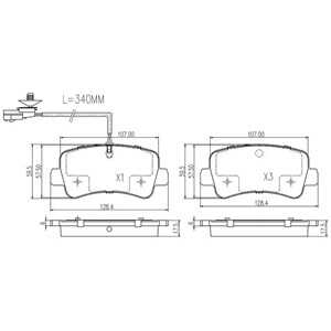 Bromsbeläggsats, Bakaxel, nissan,opel,renault,vauxhall, 44 06 002 64R, 44 06 011 147, 44 06 011 47R, 44 06 011 86R, 44 06 237, 