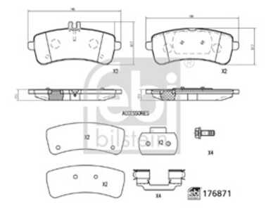 Bromsbeläggsats, Bakaxel, mercedes-benz, 000 420 37 00, A000 420 37 00