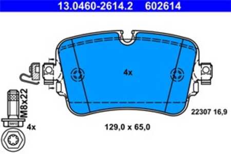 Bromsbeläggsats, Bakaxel, audi,vw, 4KE 698 451 A, 4M0 698 451 F, 4M0 698 451 G, 4M0 698 451 M, 4M0 698 451 N, 4M0 698 451 P, 4M