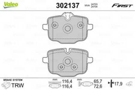 Bromsbeläggsats, Bakaxel, bmw, 34 20 8 093 728, 34 21 2 284 389, 34 21 2 284 390, 34 21 2 284 466, 34 21 6 775 346, 34 21 6 857